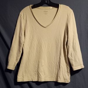 EUC Chicos True Color Tee Womens Size 1 Pullover Blouse Top Tee